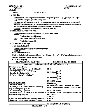 Giáo án Đại số Lớp 9 - Tiết 26 Luyện tập - Năm học 2017-2018 - Phạm Quang Huy